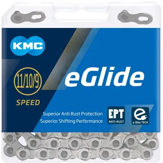 KMC eGlide EPT 9-, 10- & 11-Gang-Kette, Dunkelsilber, 118 Glieder,