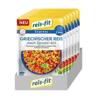 Reis-Fit Fertiggericht Express Reis, griechisch nach Djuvec-Art, je 250g, 6 Stück