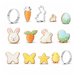 TK Gruppe Timo Klingler 16er Ausstecher Ostern Set - Ausstechform zum Backen - Keksausstecher & Ausstechform & Plätzchen & Backform