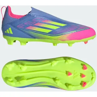 Adidas F50 League Laceless FG/MG Fußballschuh BLAU|HELLGELB|rosa 28