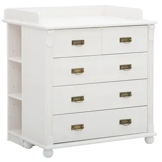 OTTO home Wickelkommode OTTO HOME "Aimo", Kommode, Landhausstil, mit edlen Messinggriffen und Details", Kinder, Gr.