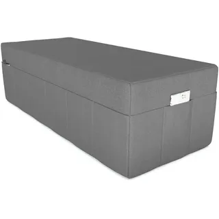 POKAR Husse für Klappmatratze 3-teilige Faltmatratze Gästematratze Feldbett Klappbett, Größe:Husse 160 x 195, Farbe:Grau - Grau