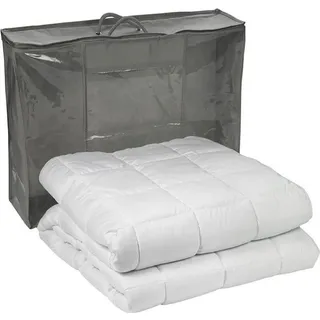 Gewichtsdecke 4 kg 135 x 200 cm, Therapiedecke mit Glasperlen, Kassettendecke zur Entspannung, sleepling - Weiß