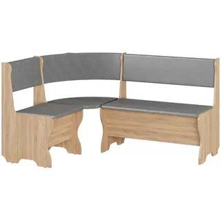 RODNIK Eckbank Malta grau Sonoma Eiche 111x151 cm Kunstleder, Sitzbank, Truhenbank gepolstert