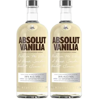 Absolut Vanilia – Absolut Vodka mit Vanille-Aroma – Absolute Reinheit und einzigartiger Geschmack in ikonischer Apothekerflasche – 1 x 1 l (Packung mit 2)