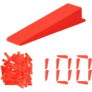 Fliesenkeile, 100 Stück Keile Kunststoff, Laminat Abstandshalter, Zuglaschen, Mo