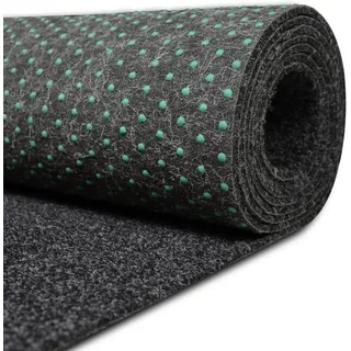 MDEKOR Kunstrasen Rasenteppich outdoor Meterware Höhe 6,5mm, 50x100cm Anthrazit schwarz 50 cm x 100 cm