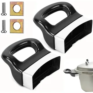 Bessy shop 2 Stück Universal-Topfgriffe mit Schrauben - Ersatzgriffe für Pfannen & Schnellkochtöpfe | Aluminium-Seitengriffe für Kochgeschirr | Kurze Griffe für Topfdeckel