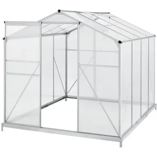 Juskys Gewächshaus Aluminium Silber HKP 4 mm 4,75 m2