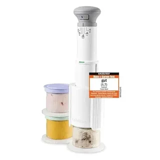 Cuisinart FreezeWand Eismaschine – 5in1 Eiscreme, Sorbet, Milchshake, Slushie – 3 Becher – Vegan, laktosefrei, proteinreich – 5 Min. Zubereitung – Kompakt & tragbar, Weiß/Grau