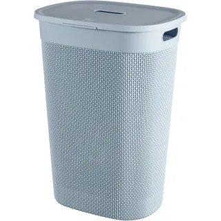 Curver Hamper Wäschekorb aus recyceltem Kunststoff, 55 l, Blau,