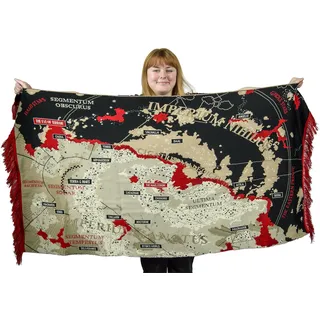 AAA Merchandise Warhammer 40000 Decke - Imperium Galaxie-Karte Design mit Fransen - weiche Kuscheldecke - 40K Geschenke für Herren Damen Erwachsene Kinder Fans