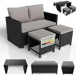 Juskys Jamaika Set 7-tlg. Schwarz/Grau