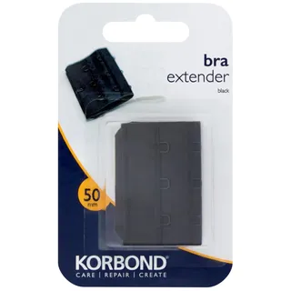 Korbond BH-Verlängerung mit Doppelhaken – 3 x 50 mm Schwarze BH-Verlängerung – maschinenwaschbar – Erhöhen Sie die BH-Größe um bis zu 8 cm – Bequeme Passform