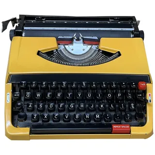 Retro Schreibmaschine Gelb, Retro Reiseschreibmaschine Nostalgische Schreibmaschine Zum Dekorieren Von Geschenken und Schreiben Von Briefen, Karten und Mehr