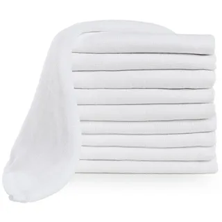 Laleni Spucktücher Baby im 20er Set aus Reiner Baumwolle - schadstofffreie Mulltücher weich 70x70 cm - saugstarke Mussellintücher- Musselin Tuch als Mullwindel - waschbare Mulltücher - Weiß