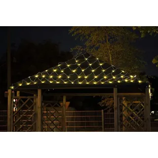 Gartenpirat Lichternetz 3x2 4x2 3x3 m 200 LED Kabel weiß mit Timer