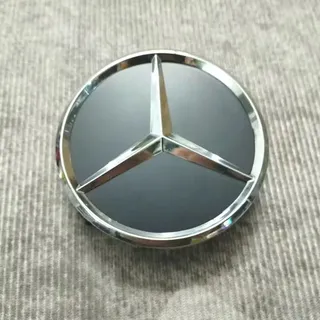 Satz Mit 4 Radnabenkappen (75 Mm) Für Mercedes C, E, Glk, Glc, Cls, Ml, Abr, Dreieckiges Felgenemblem, Mattschwarz, 4 Stück