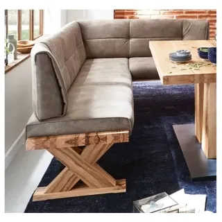 Niehoff Alexa Eckbank links 225x155cm, Balkeneiche, Bezug stone