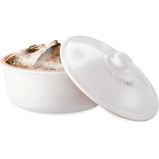 Römertopf Brot-Back-Topf aus natürlichem Ton - 23 cm Ø – Brot Backen mit dem Original – für eine luftige Krume und knusprige Kruste