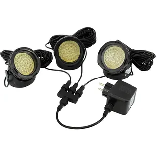 LED 3er Set Teich-/Springbrunnenleuchten IP68 40LEDs je Spot