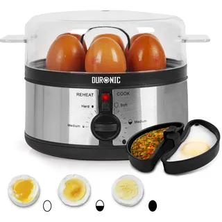 Duronic EB35 7 Eier + Eierstecher + Messbecher Schwarz