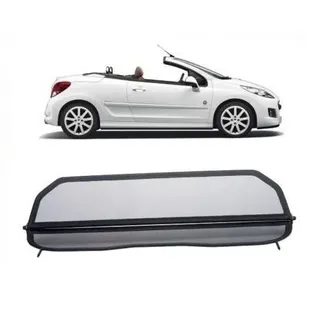 Tief-Tech Windschott für Peugeot 207 Cabriolet - Klappbar - mit Schnellverschluss – Schwarz | Windabweiser | Windblocker | Wind Deflector
