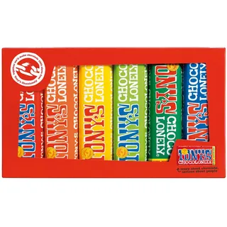 TONY'S CHOCOLONELY Rainbow Tasting Pack 6er Set 288 g | Geschenkverpackung mit 6 Schokoriegeln in verschiedenen Sorten. Ideal zum Probieren oder Verschenken. Ohne Palmöl.