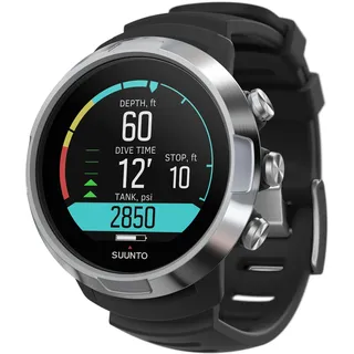 SUUNTO D5 Tauchcomputer mit Farbdisplay, 100m Wasserdicht, Alarmfunktion, Stoppuhr, Wetterinformationen, Kompass und einer Akkulaufzeit von bis zu 12 Stunden im Tauchmodus