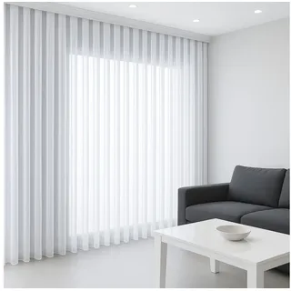 Gardinen by Justyna Gardine Falten Tül Schlicht Gardine, Kräuselband, transparent, Polyester, Fertiggardine, Hochwertigegardine, Türkischegardine, Tüll, Perde weiß 200 cm x 270 cm