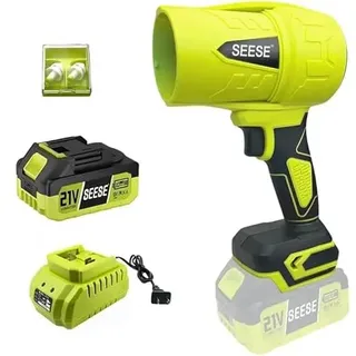 SEESE Turbo-Jetgebläse, Laubgebläse, heftiger Turbo-Lüfter, bürstenloser reiner Kupfermotor, Autotrocknung nach dem Waschen, Hand-Schneefräse, kabelloser Turbo-Luft-Staubwedel, Heimwerker