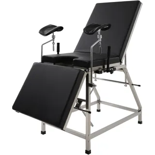 Gynäkologischer Untersuchungsstuhl höhenverstellbar für Klinik und Praxis, mit Edelstahlrahmen & Komfortpolster, 200kg Belastung, geeignet für Krankenhäuser, Facharztpraxen, Behandlungsräume (Schwarz)