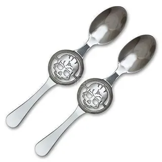 2x Absinth Löffel Totenkopf - Absinthe Skull Spoon - Cuillère à Absinthe originale