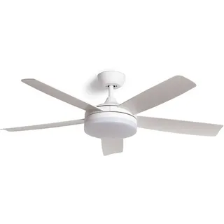 Deckenventilator Lautlos Patroclo Weiss 132cm DC-Motor Weiß Mit Licht, Wandschalter + Fernbedienung, Wifi: False