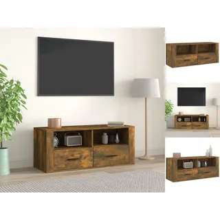 vidaXL TV-Schrank Räuchereiche 100x35x40 cm Holzwerkstoff