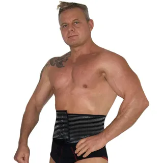 BODYPERFECT Postpartale Bauchband nach der Operation - Unisex-Linderung von Rückenschmerzen - Rückenstütze des Bauchbandbinders - Einstellbare Verschlusshöhe 16 cm (Schwarz, L)