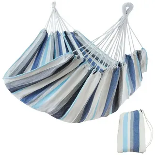 your GEAR Cebu - XXL Hängematte 220 x 160 cm | Smaragd (Grün) oder Aqua (Blau) |bis 300 kg Baumwolle Tuchhängematte 2 Personen| Packtasche [Aqua]