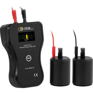 PCE Instruments Oberflächenwiderstandsmessgerät PCE-SRM 20 ... 1012Ω ±0,5 Dekade |inkl. 2 Elektroden