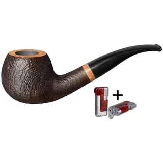 Vauen Pfeife Mokka 5242 + Necuma Pfeifenfeuerzeug inkl. Lifestyle-Ambiente Tastingbogen