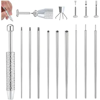 Nymora Piercing Set 10 Stück, Piercing Zange & Kugel Aufdreher, Piercingzange Werkzeug zum Öffnen und Wechseln, Piercing Zubehör für Ohr und Nase