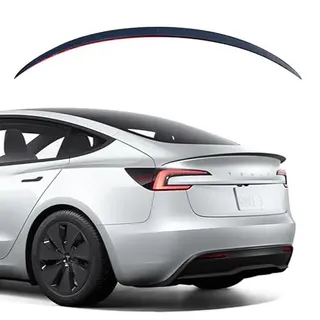 TOPABYTE Real Carbonfaser Spoiler für Tesla Model 3 Highland 2025 2024 Hecklippenstamm Spoiler Tail Spoiler Flügel Leistung für Tesla Model 3 Highland Heckspoiler (Matte Kohlefaser)