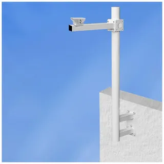 Kamera Masthalterung Wandhalterung Universal-Stange Für Überwachungskameras Halterung Und Säule Für Überwachungskameras Weiß Stange Aus Verzinktem Stahlrohr 50 100 120 150 200 230 Cm(Bracket A,2m High