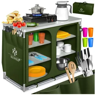 Kesser KESSER® Campingschrank, Campingküche mit Aluminiumgestell, inkl.Tragetasche , Kocherschrank für Camping , Campingmöbel , Outdoor