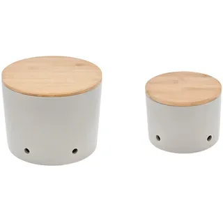 MAGU Knoblauchtopf & Zwiebeltopf CERA-Design Silver hellgrau
