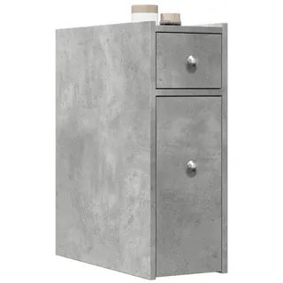 vidaXL Badschrank Schmal mit Rollen Betongrau Holzwerkstoff