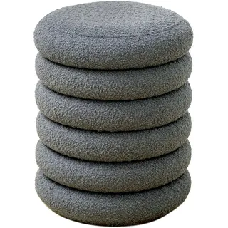 Svita Blossom XS Hocker mit Stauraum Sitzhocker Ottomane Boucle-Polster Grau