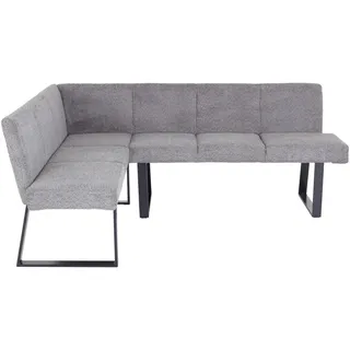 Livetastic Eckbank, Grau, Metall, Textil, 5-Sitzer, L-Form, 202x160 cm, Esszimmer, Bänke, Eckbänke