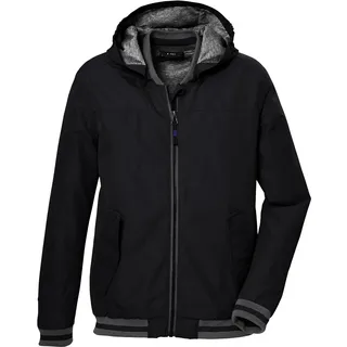 KILLTEC Jungen Funktionsjacke ist wasserdicht/Regenjacke mit Kapuze KOS 153 BYS JCKT, schwarz, 176, 43004-000