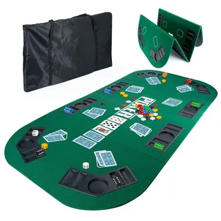 Goods+Gadgets Spiel Faltbare Poker Spielfeld Unterlage, Poker-Tisch-Auflage, Casinotisch