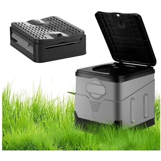 OSTWOLKE Campingtoilette Faltbar Mobile Trenntoilette 150KG Outdoor Tragbare Campingklo grau